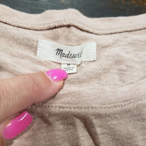 Madewell short sleeve top in rose shade with peplum in size medium - Picture 3 of 5